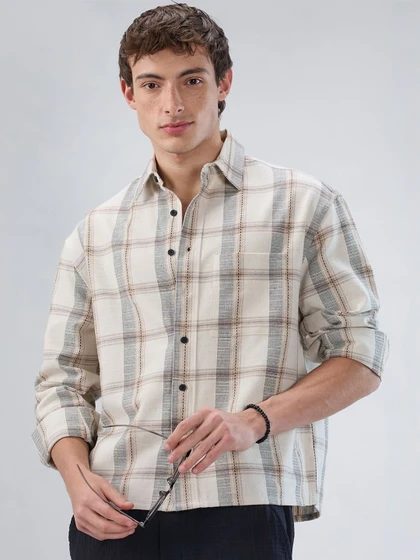 1 (1) Men's Blue Floral Printed Casual Sleeve Shirt Cotton Blend Shirt - Image 1