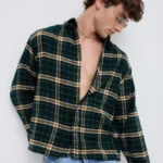 Men's Blue Floral Printed Casual Sleeve Shirt Cotton Blend Shirt