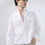 Men's Blue Floral Printed Casual Sleeve Shirt Cotton Blend Shirt