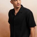 Men's Blue Floral Printed Casual Sleeve Shirt Cotton Blend Shirt