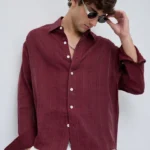 Men's Blue Floral Printed Casual Sleeve Shirt Cotton Blend Shirt