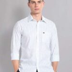 Men's Blue Floral Printed Casual Sleeve Shirt Cotton Blend Shirt