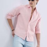 Men's Blue Floral Printed Casual Sleeve Shirt Cotton Blend Shirt