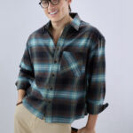 Men's Blue Floral Printed Casual Sleeve Shirt Cotton Blend Shirt