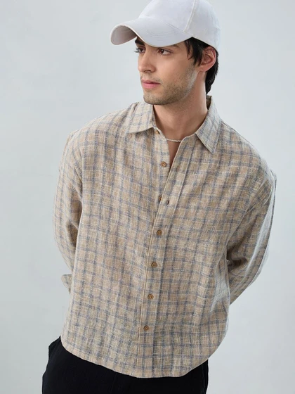 1 (4) Men's Blue Floral Printed Casual Sleeve Shirt Cotton Blend Shirt - Image 1
