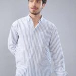 Men's Blue Floral Printed Casual Sleeve Shirt Cotton Blend Shirt