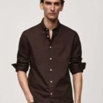 Men's Blue Floral Printed Casual Sleeve Shirt Cotton Blend Shirt
