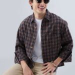 Men's Blue Floral Printed Casual Sleeve Shirt Cotton Blend Shirt