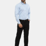 Men's Blue Floral Printed Casual Sleeve Shirt Cotton Blend Shirt