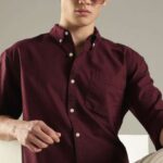 Men's Blue Floral Printed Casual Sleeve Shirt Cotton Blend Shirt