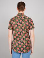 Men's Blue Floral Printed Casual Sleeve Shirt Cotton Blend Shirt - Image 3