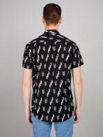 Men's Blue Floral Printed Casual Sleeve Shirt Cotton Blend Shirt - Image 3