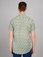 Men's Blue Floral Printed Casual Sleeve Shirt Cotton Blend Shirt - Image 3
