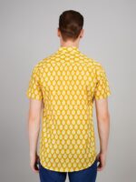 Men's Blue Floral Printed Casual Sleeve Shirt Cotton Blend Shirt - Image 3