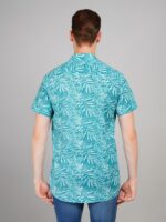 Men's Blue Floral Printed Casual Sleeve Shirt Cotton Blend Shirt - Image 3