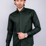 Men's Blue Floral Printed Casual Sleeve Shirt Cotton Blend Shirt