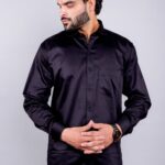 Men's Blue Floral Printed Casual Sleeve Shirt Cotton Blend Shirt