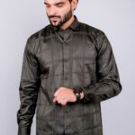Men's Blue Floral Printed Casual Sleeve Shirt Cotton Blend Shirt