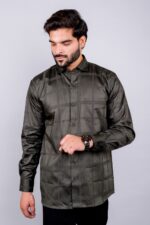 Men's Blue Floral Printed Casual Sleeve Shirt Cotton Blend Shirt