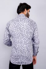 Men's Blue Floral Printed Casual Sleeve Shirt Cotton Blend Shirt - Image 2