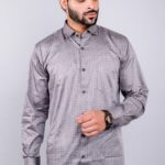 Men's Blue Floral Printed Casual Sleeve Shirt Cotton Blend Shirt