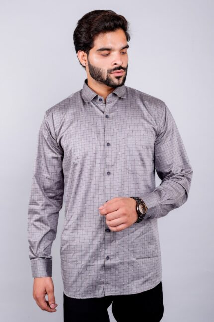 Men's Blue Floral Printed Casual Sleeve Shirt Cotton Blend Shirt