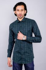 Men's Blue Floral Printed Casual Sleeve Shirt Cotton Blend Shirt