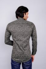 Men's Blue Floral Printed Casual Sleeve Shirt Cotton Blend Shirt - Image 2