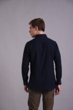 Men's Blue Floral Printed Casual Sleeve Shirt Cotton Blend Shirt - Image 3