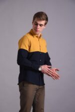Men's Blue Floral Printed Casual Sleeve Shirt Cotton Blend Shirt - Image 2