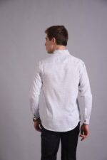 Men's Blue Floral Printed Casual Sleeve Shirt Cotton Blend Shirt - Image 3