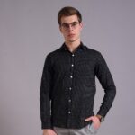 Men's Blue Floral Printed Casual Sleeve Shirt Cotton Blend Shirt