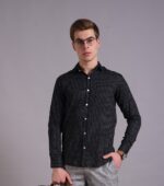 Men's Blue Floral Printed Casual Sleeve Shirt Cotton Blend Shirt