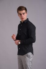 Men's Blue Floral Printed Casual Sleeve Shirt Cotton Blend Shirt - Image 2