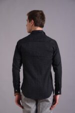 Men's Blue Floral Printed Casual Sleeve Shirt Cotton Blend Shirt - Image 3