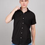 Men's Blue Floral Printed Casual Sleeve Shirt Cotton Blend Shirt