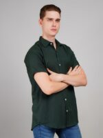 Men's Blue Floral Printed Casual Sleeve Shirt Cotton Blend Shirt - Image 2