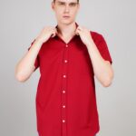 Men's Blue Floral Printed Casual Sleeve Shirt Cotton Blend Shirt